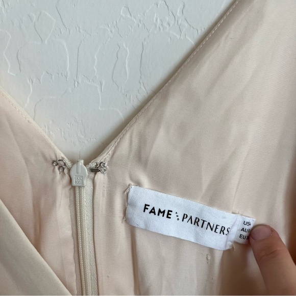 Fame and Partners V-Neck Cream Flutter Sleeve Dress - Picture 10 of 13